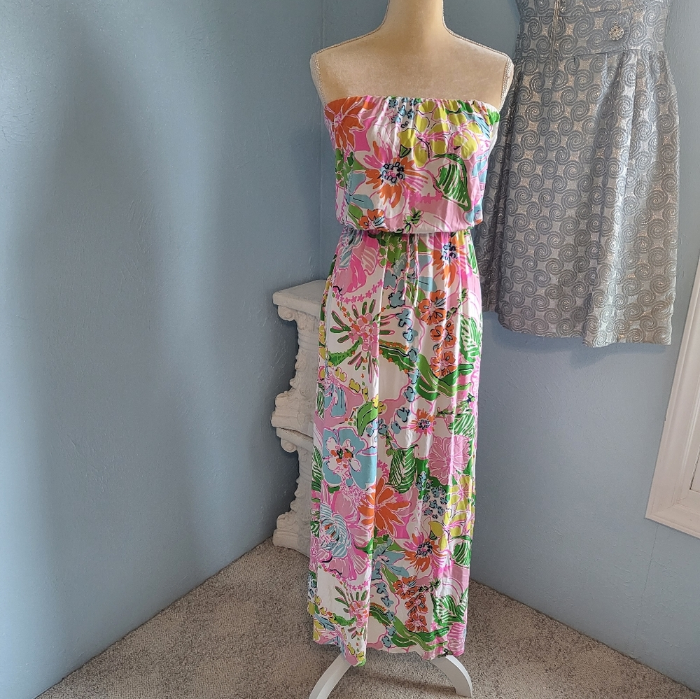 Lilly Pulitzer Nosy Posey floral maxi dress